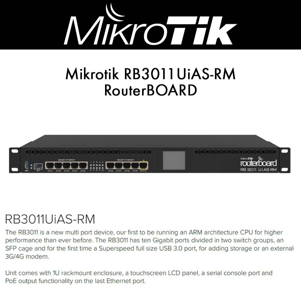 Datasheet Router Mikrotik RB3011UiAS-RM