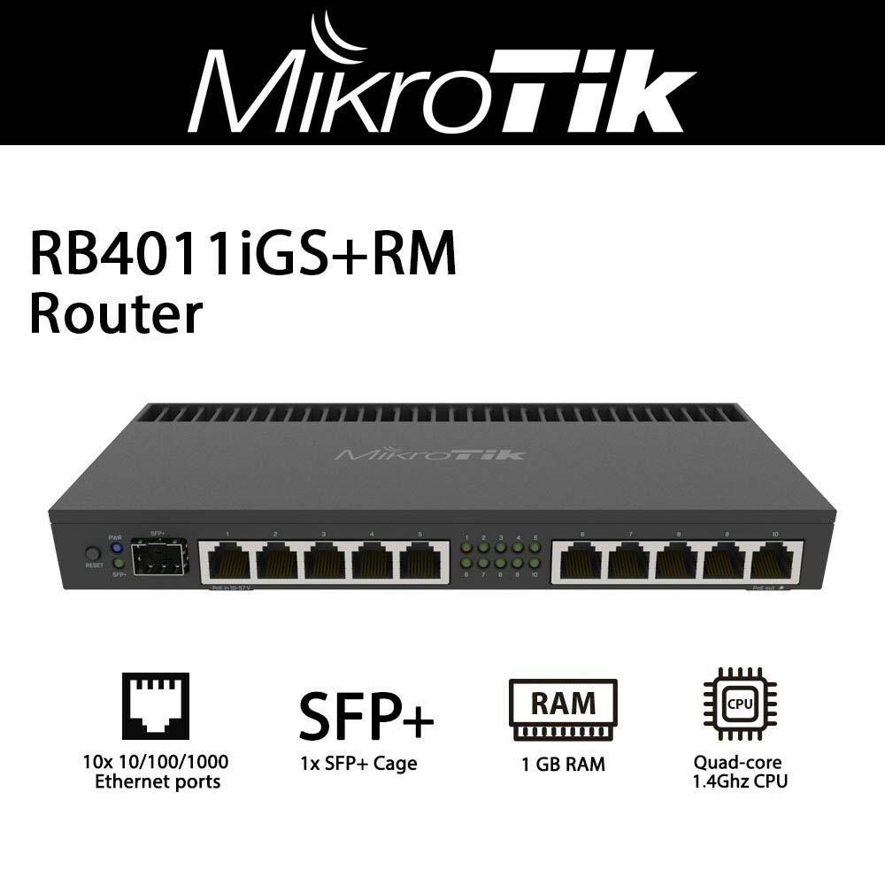 Router MIKROTIK RB4011iGS+RM chính hãng