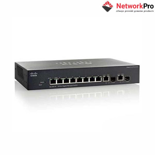 Thiết bị mạng Switch Cisco SG350-10 SMB 350 Series 8 Ports 10/100/1000, 2 combo mini-GBIC Ports