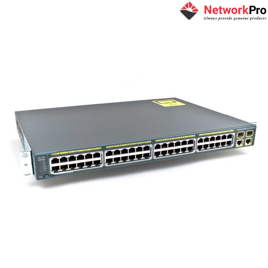 Switch Cisco WS-C2960+48PST-S 48 PoE 2x1GBaseT 2xSFP