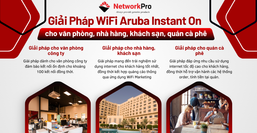 Giải pháp WiFi Aruba Instant On cho văn phòng, nhà hàng, khách sạn, quán cà phê
