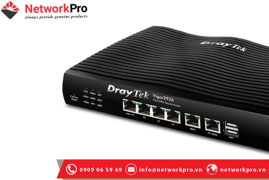 Thiết kế sang trọng tiện lợi của Draytek - NetworkPro.vn