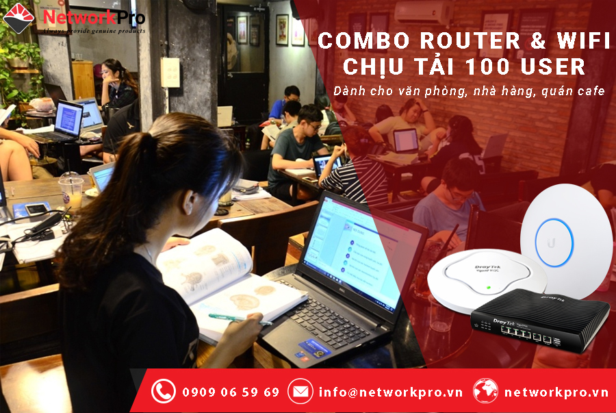 Combo Router & WiFi chịu tải 100 user - NetworkPro