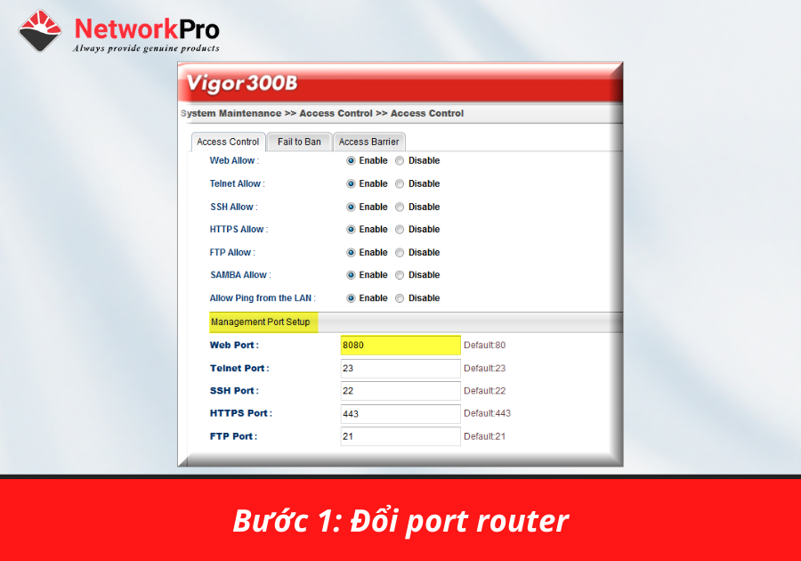 Cấu hình NAT Port Router Draytek (2)