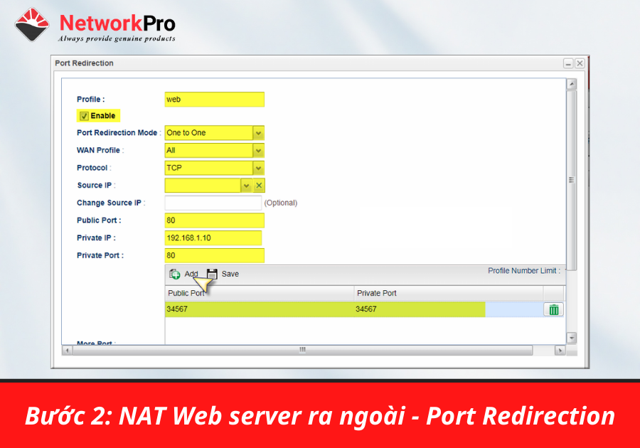 Cấu hình NAT Port Router Draytek (3)