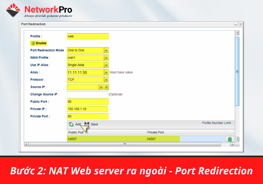 Cấu hình NAT Port Router Draytek (4)