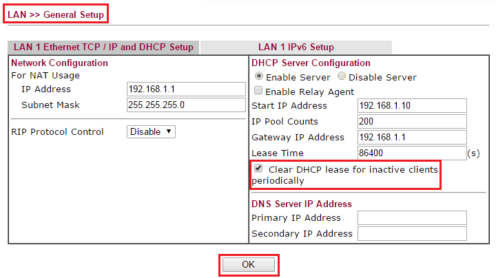 Hướng Dẫn Cấu Hình DHCP Server Tùy Chọn Trên Router Draytek