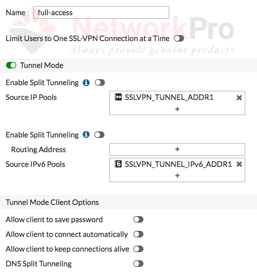 full-access SSL VPN portal