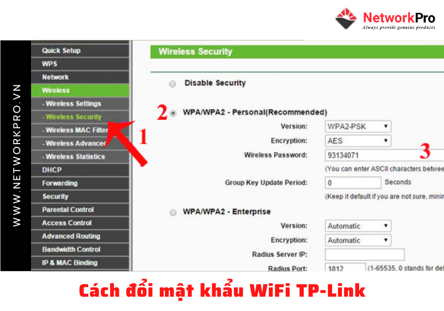 cách đổi mật khẩu wifi tp-link