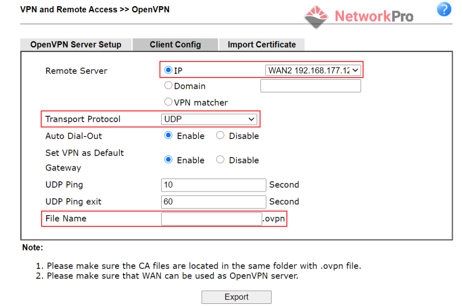 cách tạo Open VPN Lan to Lan Draytek