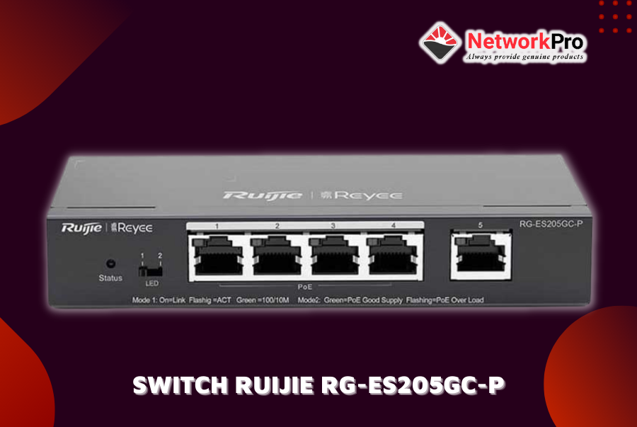 Bộ chia mạng 5 cổng Switch Ruijie RG-ES205GC-P