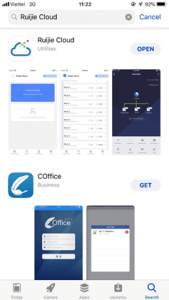 tải App “Ruijie Cloud” trên AppStore hoặc GooglePlay: