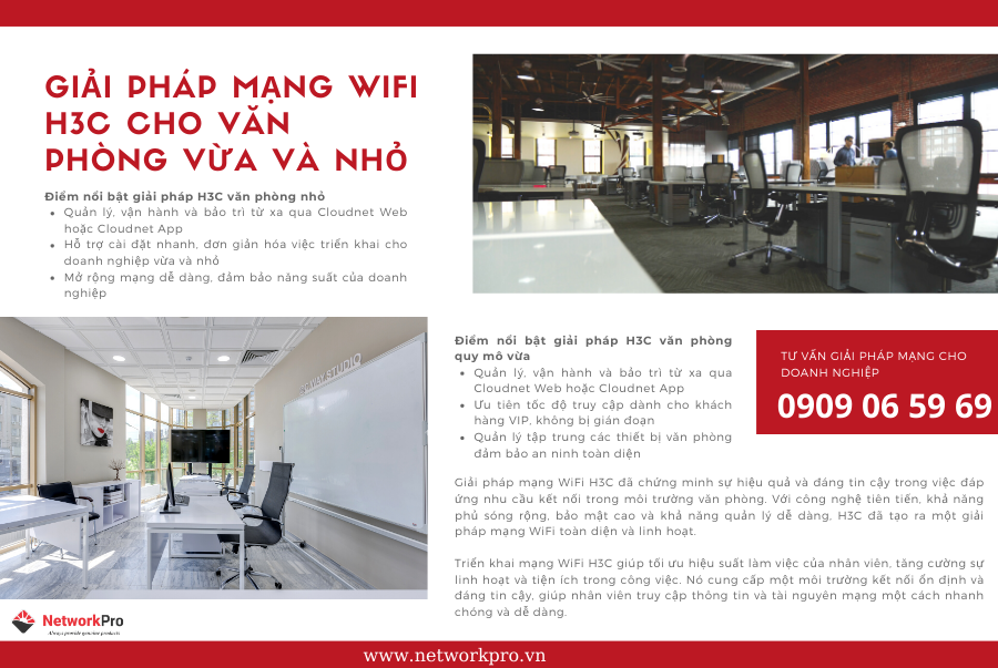 Giải pháp mạng WiFi H3C cho văn phòng