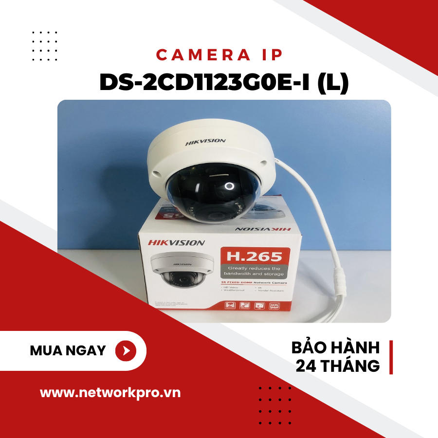 Camera IP Dome 2.0 Megapixel HIKVISION DS-2CD1123G0E-I(L)