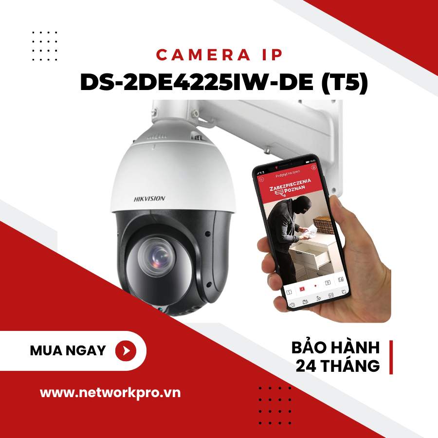 Camera IP Speed Dome hồng ngoại 2.0 Megapixel HIKVISION DS-2DE4225IW-DE(T5)