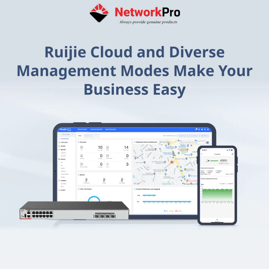 Ruijie RG-CS86-12XMG4VS-UP hỗ trợ quản lý thông qua nền tảng Ruijie Cloud