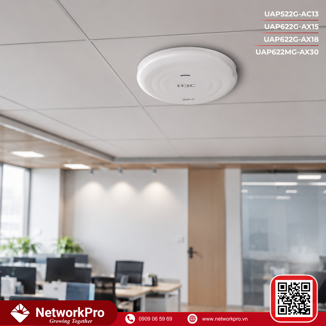 H3C Aolynk UAP622G-AX30 | Wi-Fi 6 Gắn Trần, Tốc Độ 2976Mbps