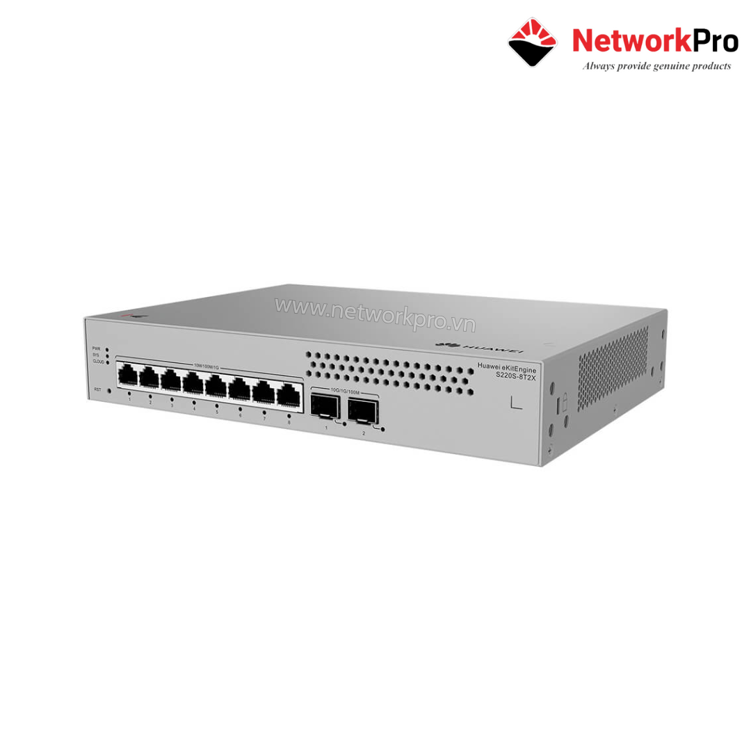 Switch Huawei S220S-8T2X (1) Switch Huawei S220S-8T2X | 08 Cổng Gigabit, 02 Cổng SFP+ 10Gbps