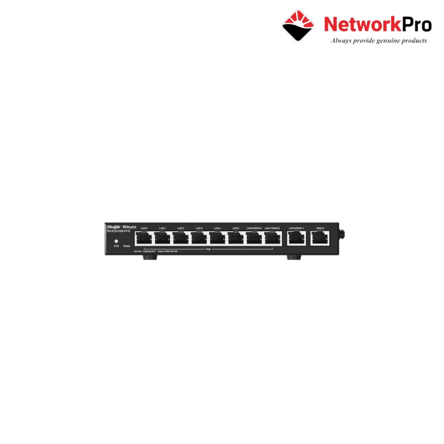 RG-EG310GH-P-E-2 Router PoE Ruijie Reyee RG-EG310GH-P-E – 130W PoE, 64 VPN | NetworkPro
