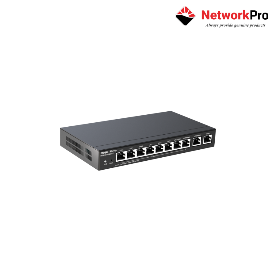 RG-EG310GH-P-E-2 Router PoE Ruijie Reyee RG-EG310GH-P-E – 130W PoE, 64 VPN | NetworkPro