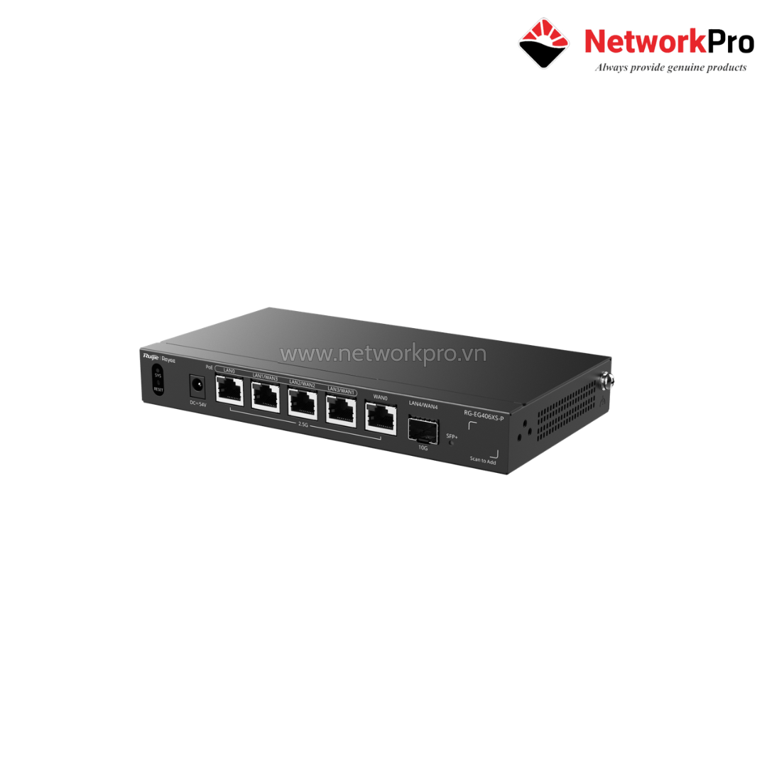RG-EG406XS-P (1) Router PoE Ruijie RG-EG406XS-P 2.5G, 4 PoE 110W | NetworkPro