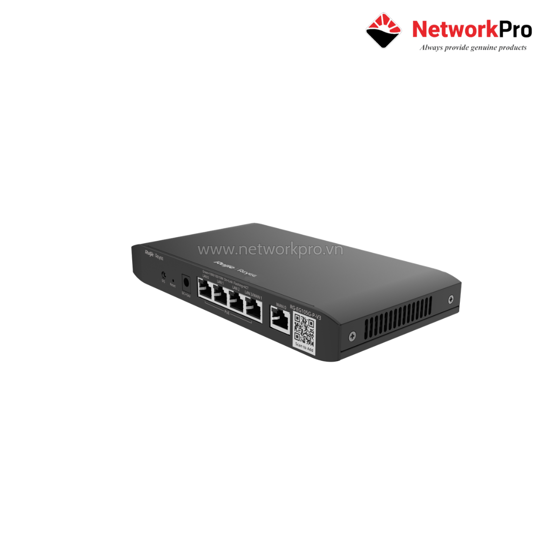 Router-RG-EG105G-P-V3 (1) Router PoE Ruijie Reyee RG-EG105G-P V3 – 4 PoE 54W | NetworkPro