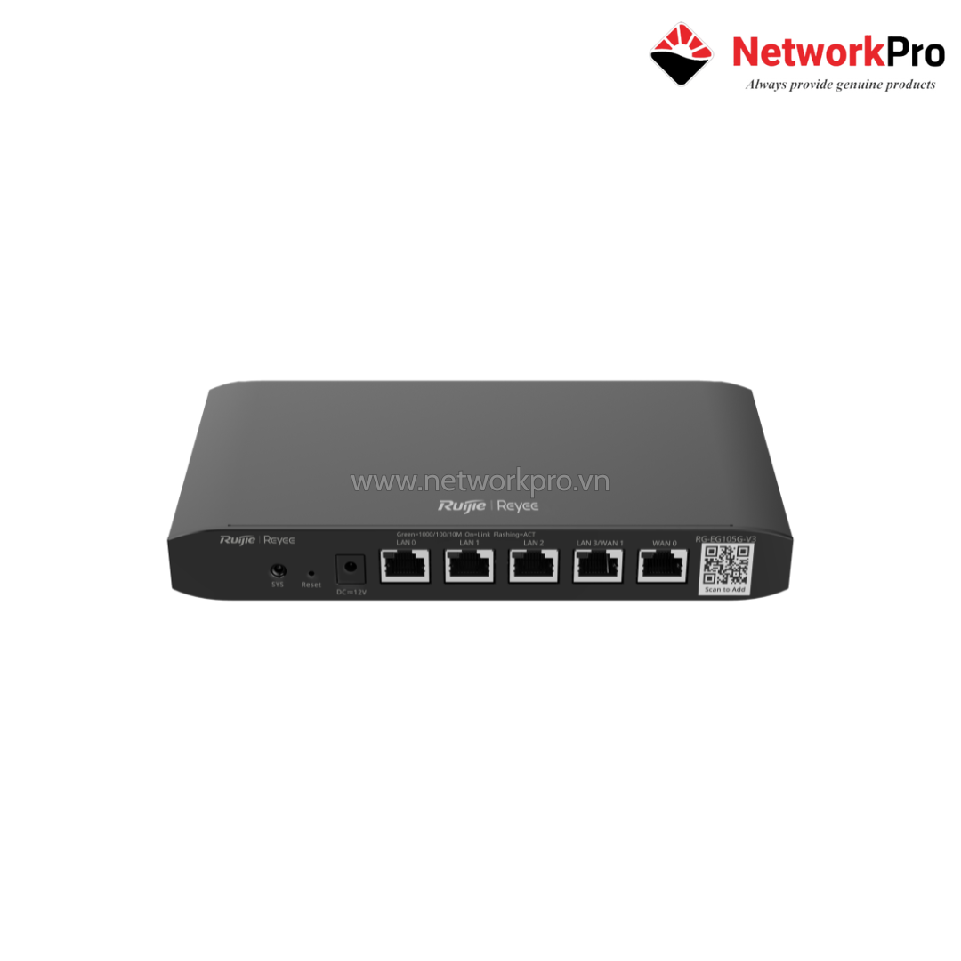 Router-RG-EG105G-V3 (1) Router Ruijie Reyee RG-EG105G V3 – 5 Cổng GbE | NetworkPro