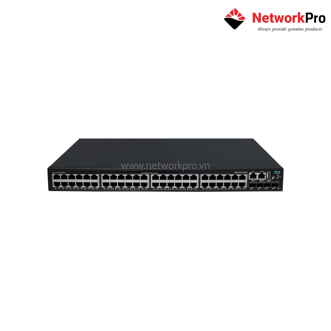 Switch HPE Networking CW 2150 48 Cổng GE PoE+ 390W + 4 SFP+ 10G Layer 3 – S6X53A (1) Switch HPE CW 2150 S6X53A – 48G PoE+ 390W 4SFP+ 10G Layer 3 | NetworkPro