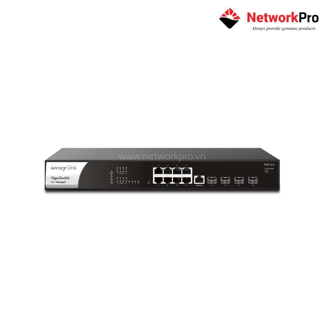 VigorSwitch PQ2121x (1) Switch PoE DrayTek VigorSwitch PQ2121x – 2.5G 140W L2+ | NetworkPro