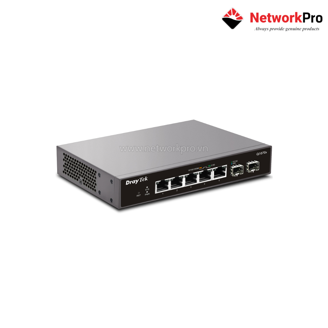 VigorSwitch Q1070x (1) Switch DrayTek VigorSwitch Q1070x – 2.5G Smart Managed 7 Cổng | NetworkPro