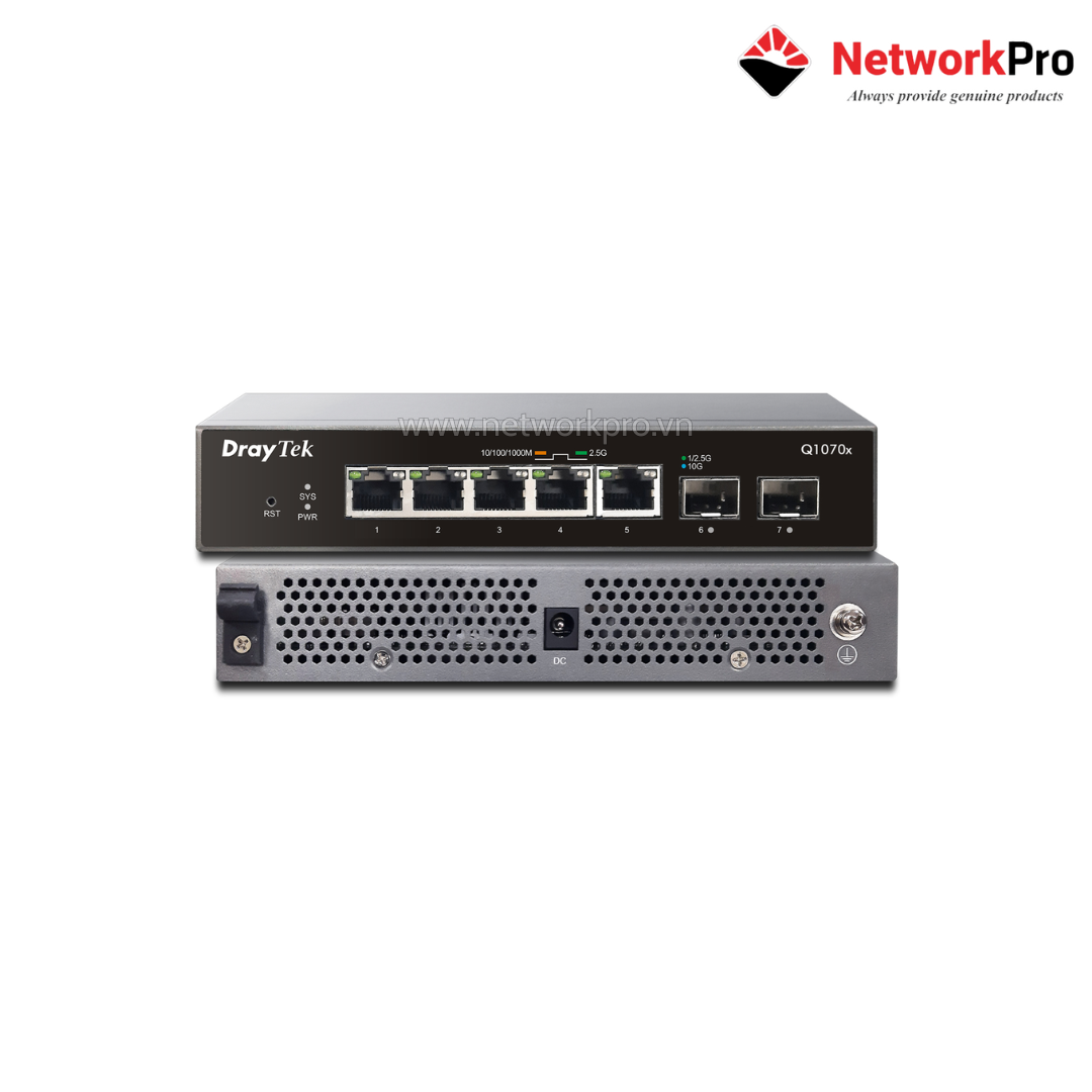 VigorSwitch Q1070x (1) Switch DrayTek VigorSwitch Q1070x – 2.5G Smart Managed 7 Cổng | NetworkPro