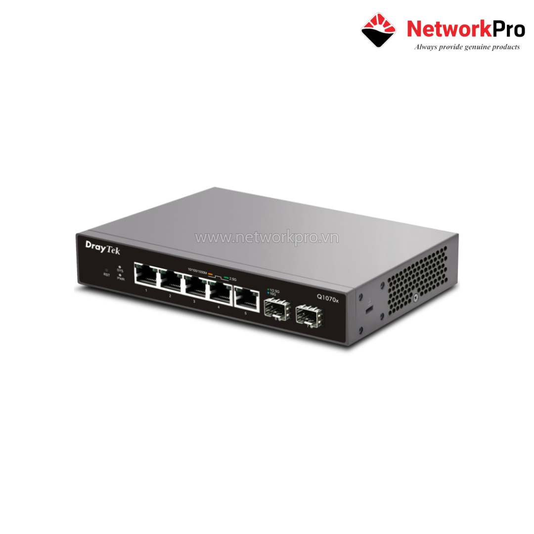 VigorSwitch Q1070x (1) Switch DrayTek VigorSwitch Q1070x – 2.5G Smart Managed 7 Cổng | NetworkPro